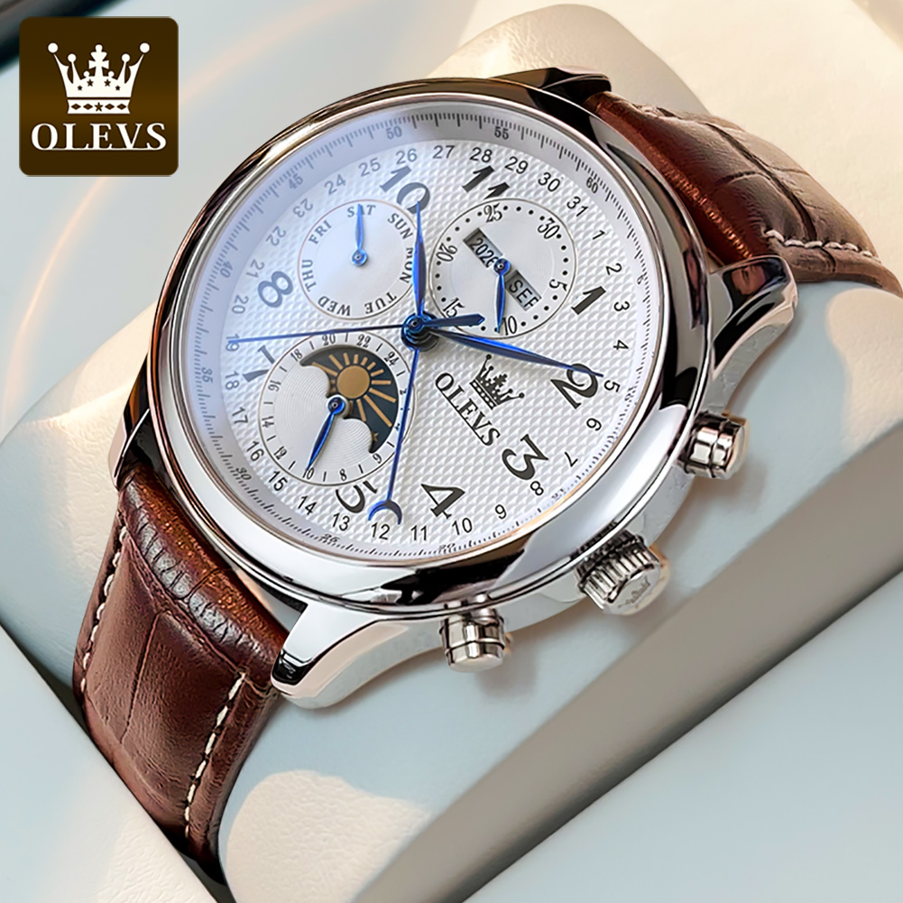 OLEVS 6667 Moon Phase Men's Wa - огляд і ціна Seiko Watch Presage