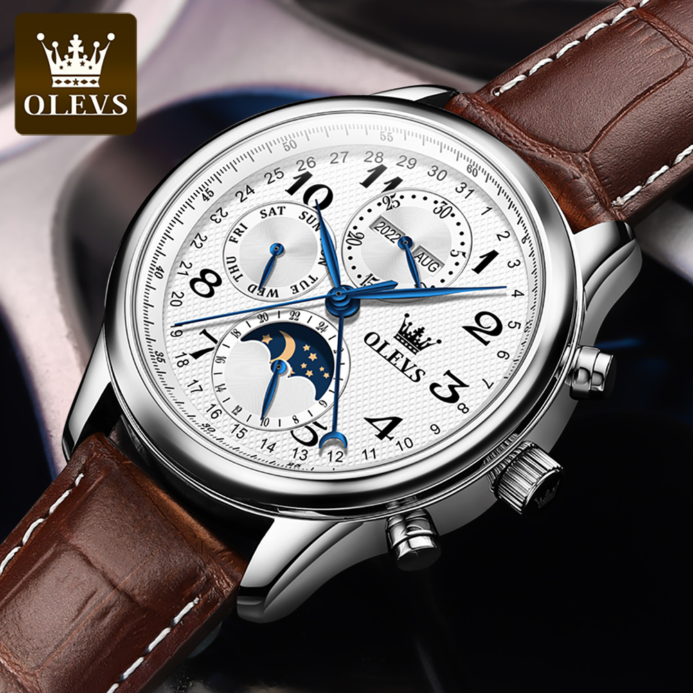 OLEVS 6667 Moon Phase Men's Wa - огляд і ціна Seiko Watch Presage