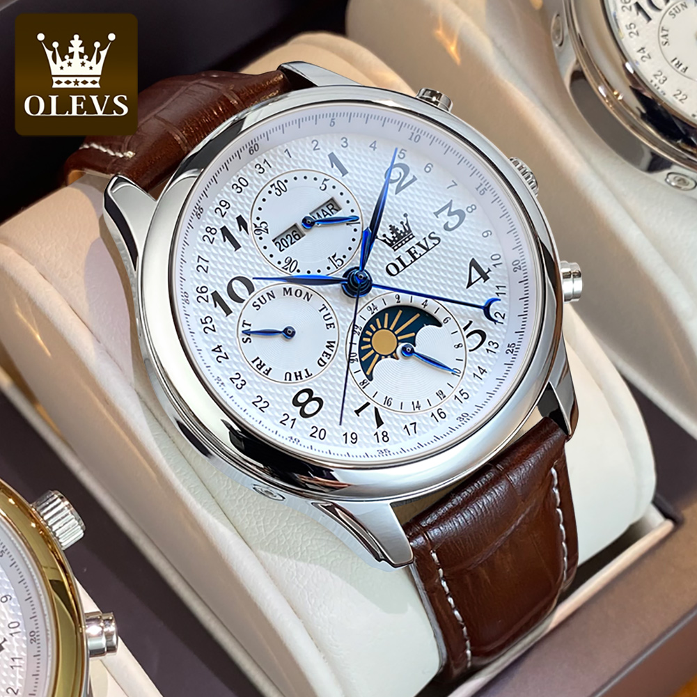 OLEVS 6667 Moon Phase Men's Wa - огляд і ціна Seiko Watch Presage