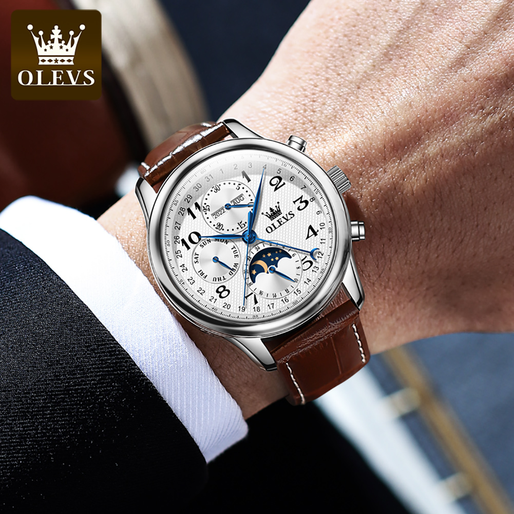 OLEVS 6667 Moon Phase Men's Wa - огляд і ціна Seiko Watch Presage